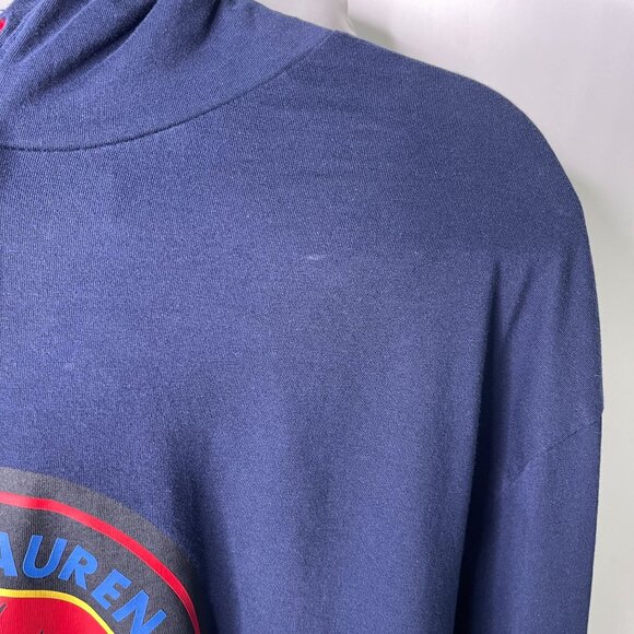 Ralph Lauren Men's Blue Polo Country Hooded Jersey Sportsman Hoodie Size XL - Picture 9 of 13